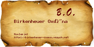 Birkenheuer Oxána névjegykártya
